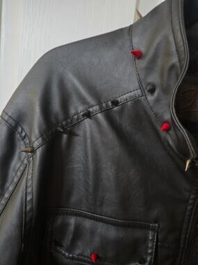 Expelled Vintage Faux Leather Jacket with Custom Metal Spikes Men's Size L
